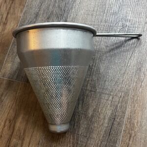 Kitchen Craft Vintage Aluminum Conical Chinois Strainer Sieve Made in USA 7 inch